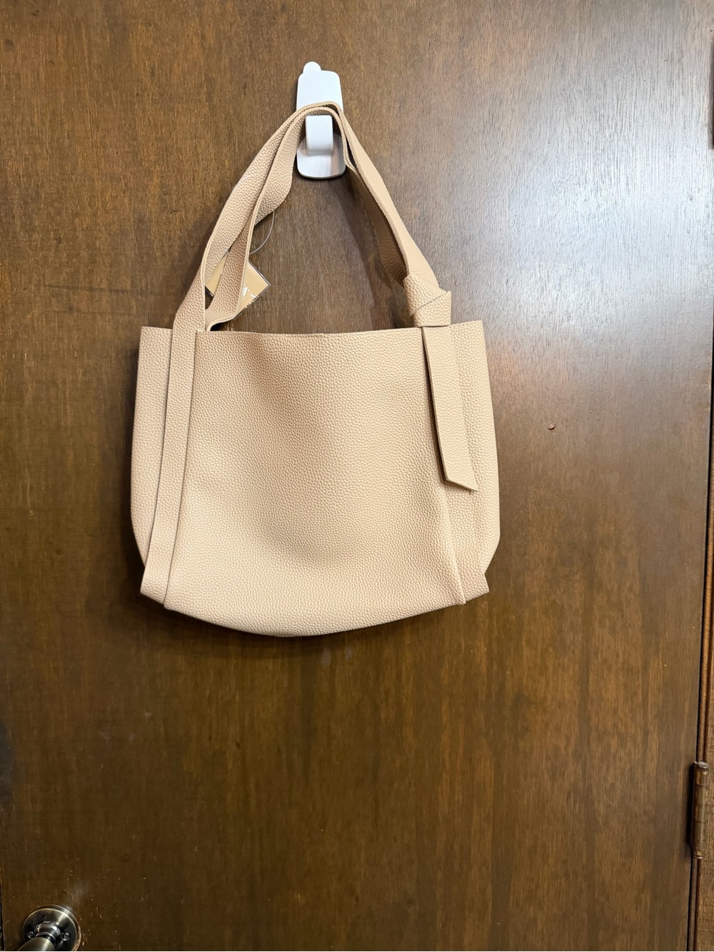 Ulta Beauty Neutral Pebbled Tan Tote Bag